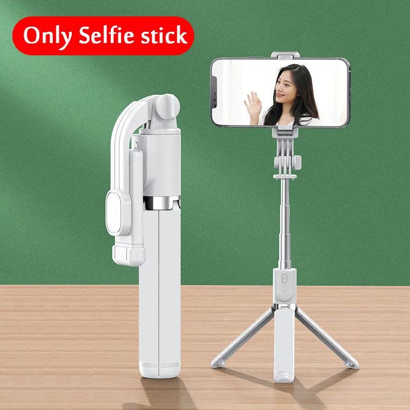 Portable Bluetooth Selfie Stick Retractable Multifunctional 103CM Phone Holdetripod with Selfie Light Wireless Remote Shutter